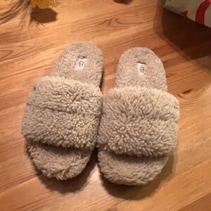 UGG Plush Cream Slippers